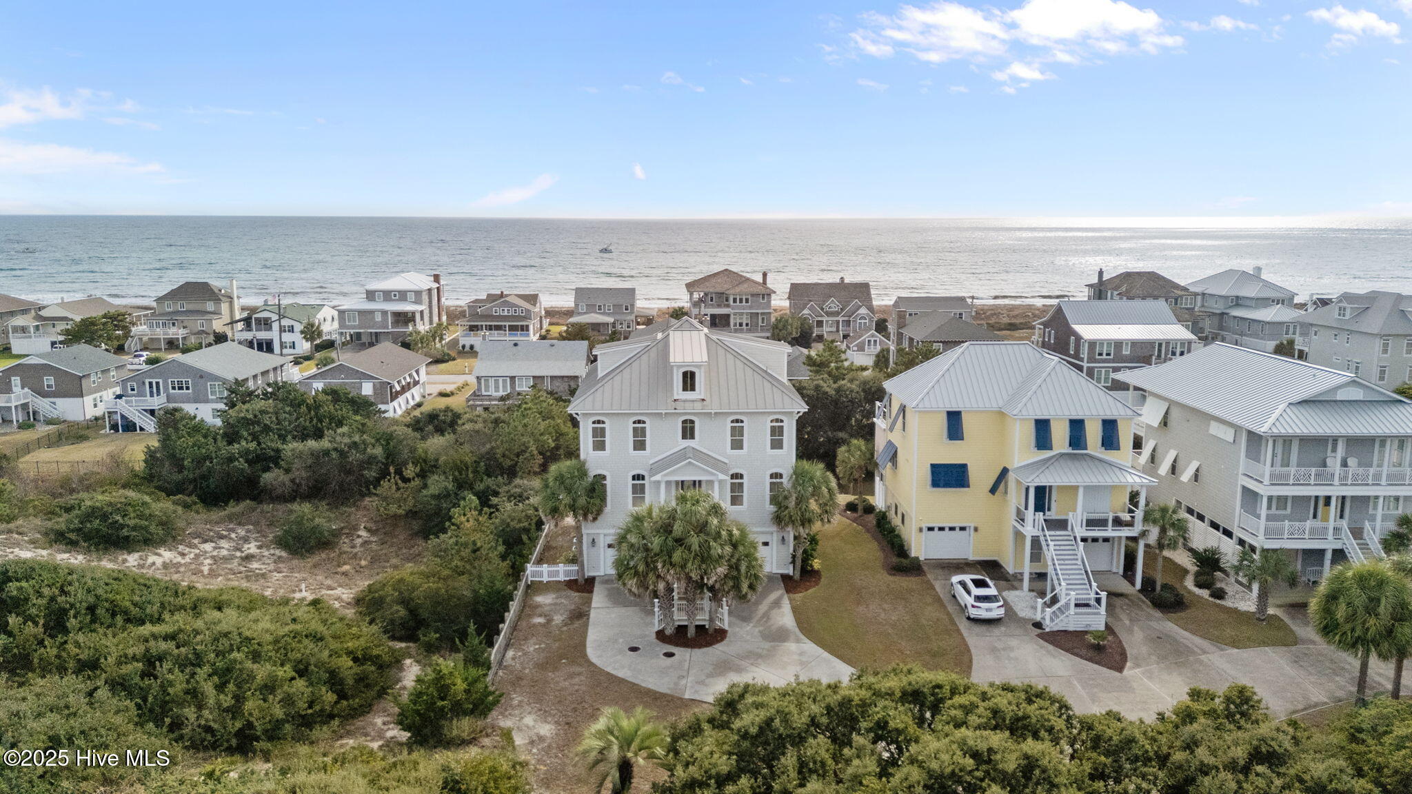 Drone view of home and ocean