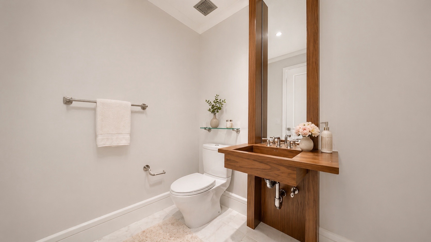 60 Riverside Boulevard, Unit 2802 Manhattan, NY 10069 - Photo 11 of 25 a bathroom with a sink a toilet and a mirror