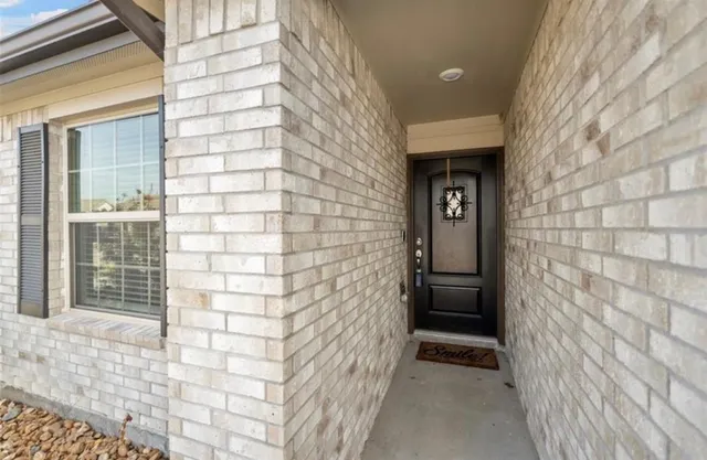 a view of a door of the house