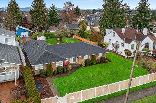 an aerial view of a house