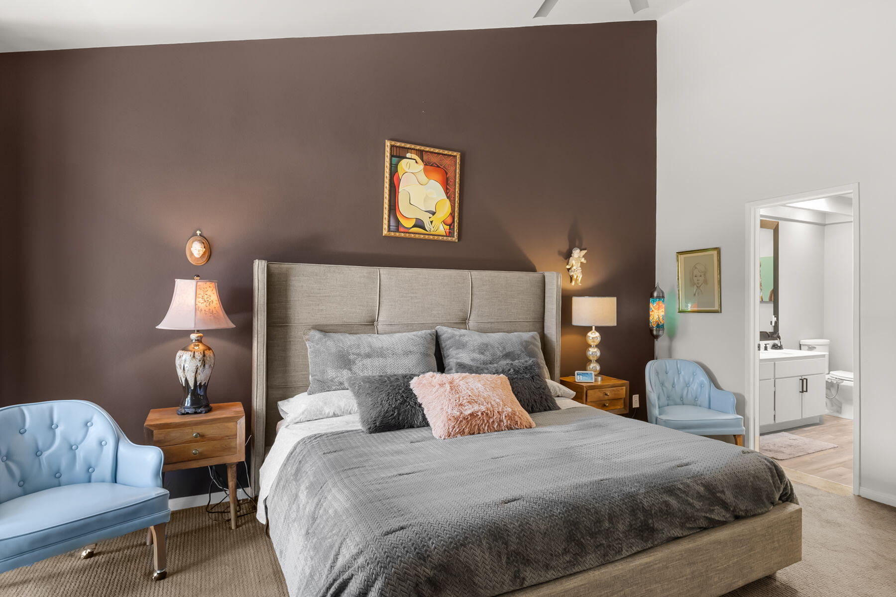 3155 Ramon Road, Unit 808 Palm Springs, CA 92264 - Photo 20 of 37 a bed room with a bed and a couch