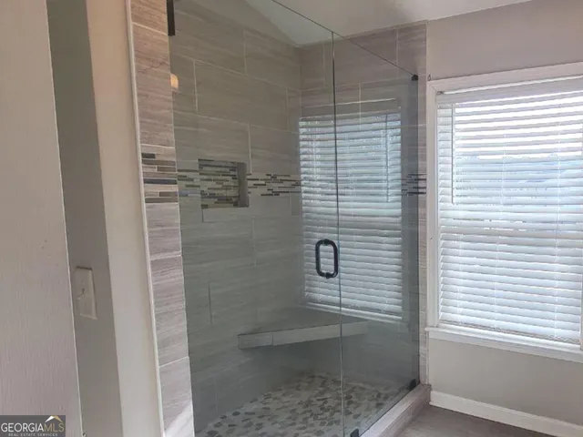 a bathroom with a shower