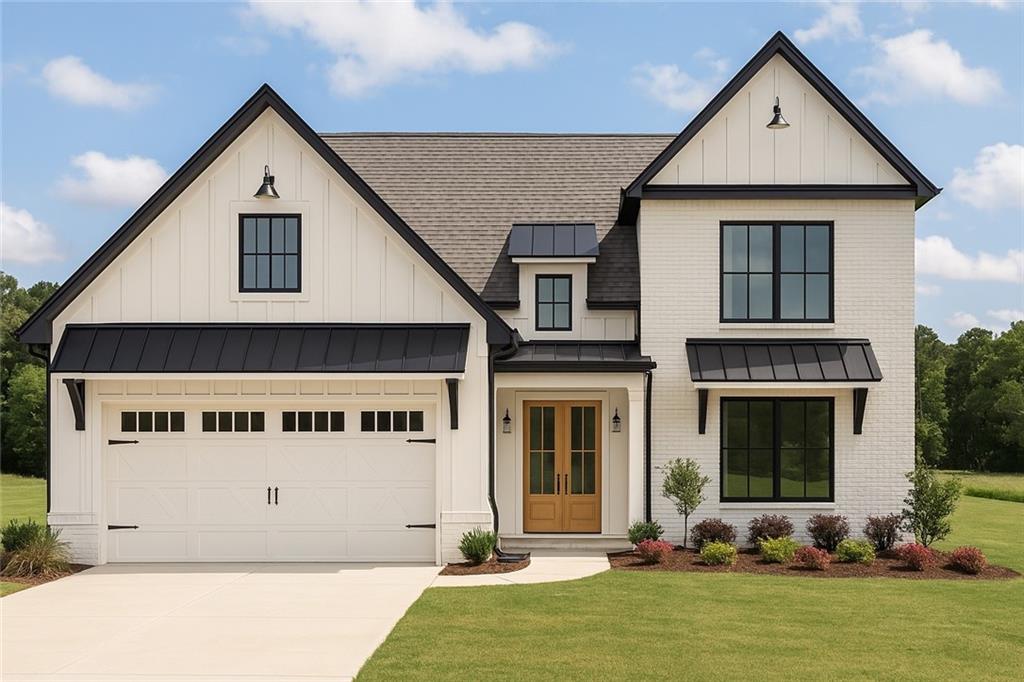 a front view of a house with yard