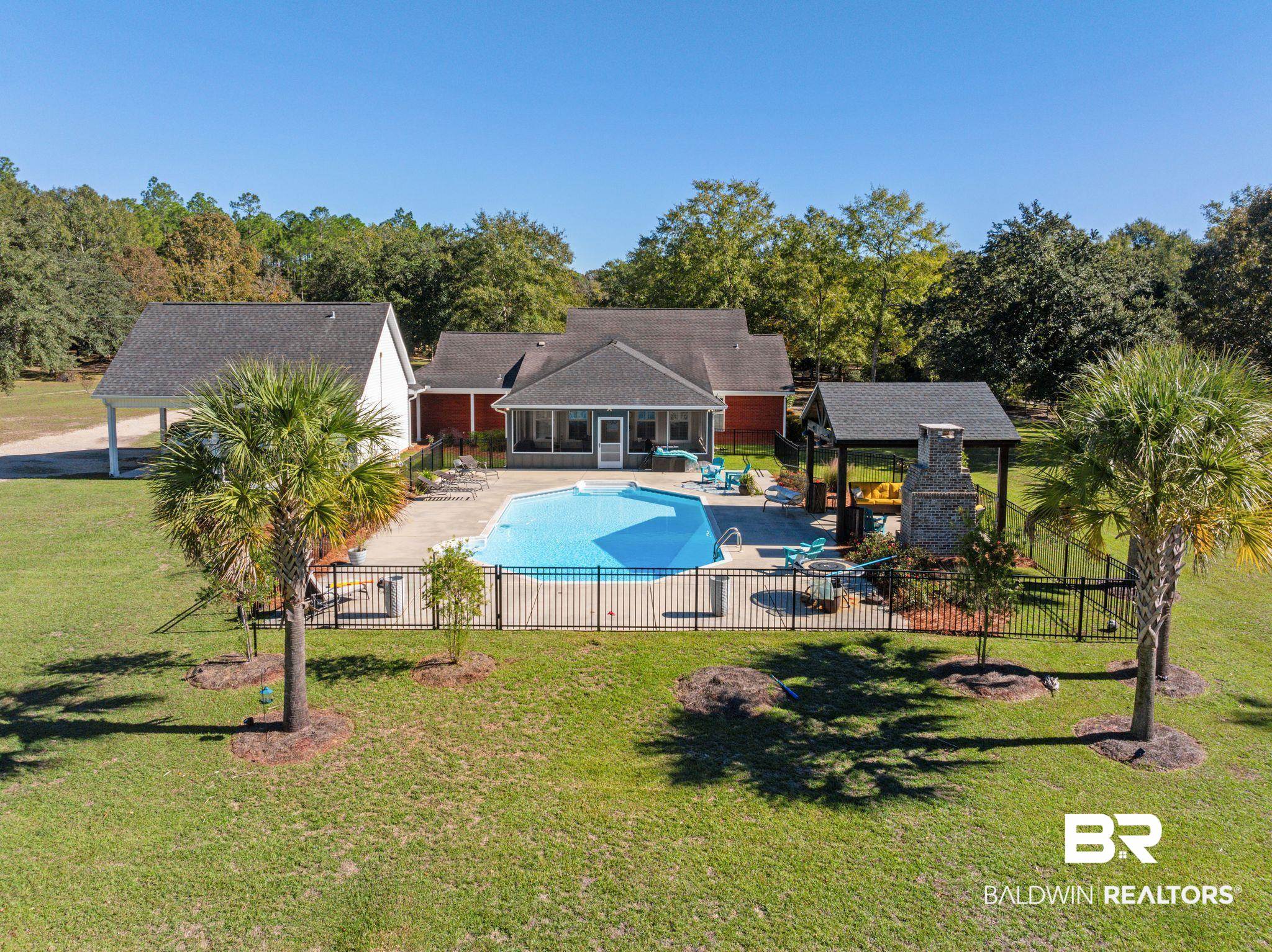 38211-d) V R Byrd Road Bay Minette, AL 36507 - Photo 58 of 58 View of swimming pool with a sunroom, a gazebo, a yard, and a patio