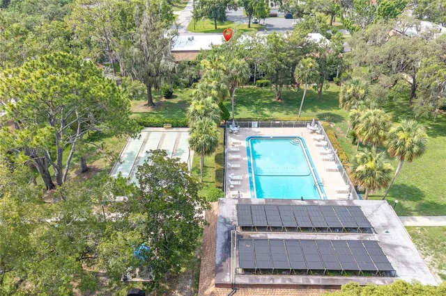 an aerial view of a house