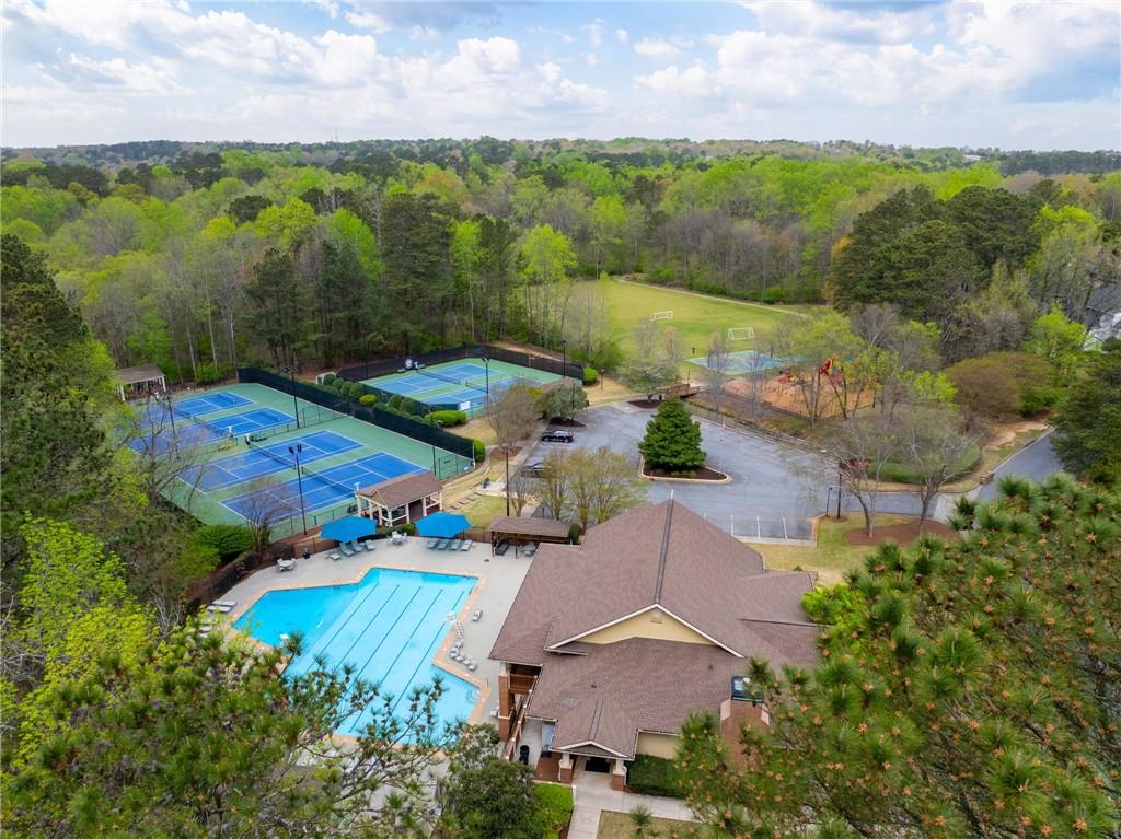 5335 Cottage Farm Road Johns Creek, GA 30022 - Photo 44 of 60 an aerial view of a house with a garden