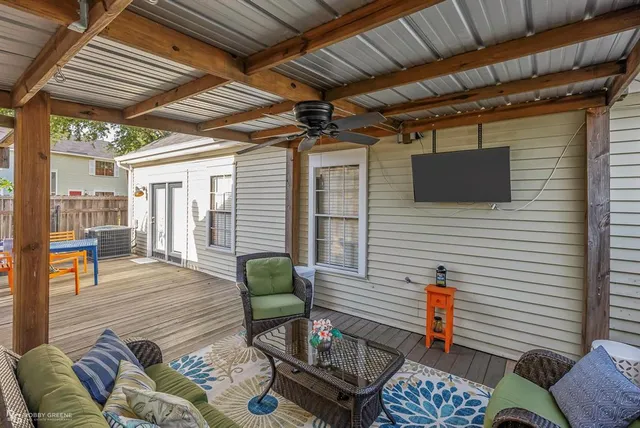 a outdoor space with furniture