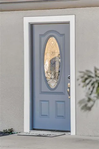 a front view of a house with entrance