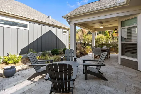 a view of outdoor seating area with furniture