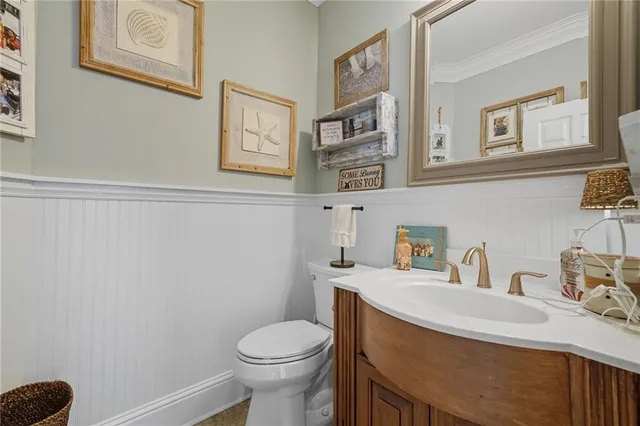 a view of a golf course with a lake