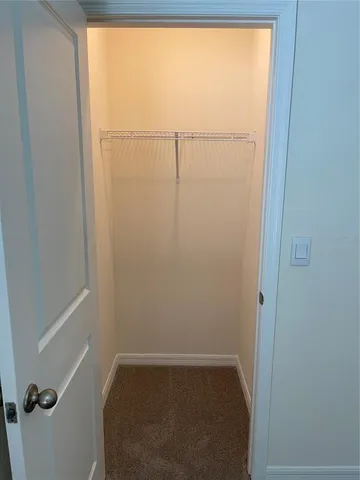 a view of a small space with a window