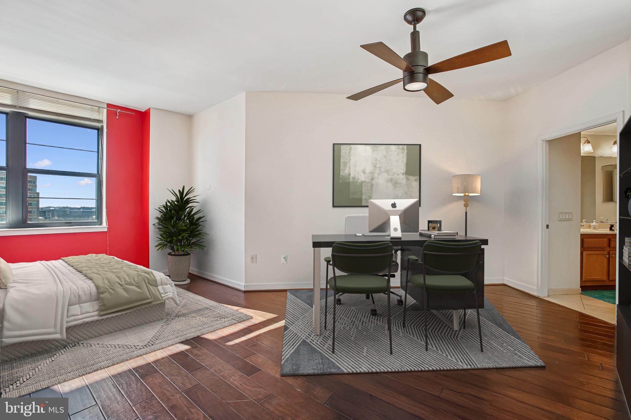 1830 Fountain Drive, Unit 1006 Reston, VA 20190 - Photo 9 of 33 Primary Bedroom - Bed can be Placed Where Desk