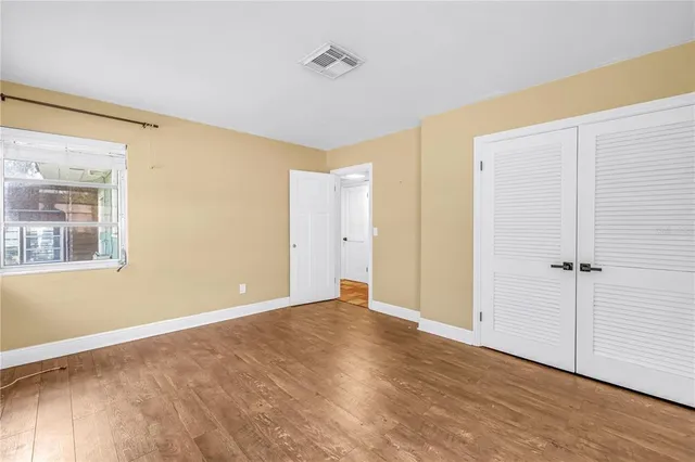 an empty room with a window