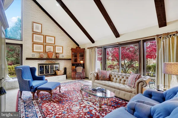 a living room with furniture
