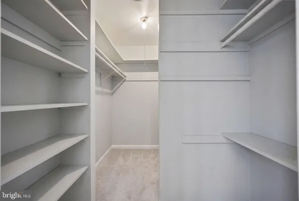 a view of an empty walk in closet