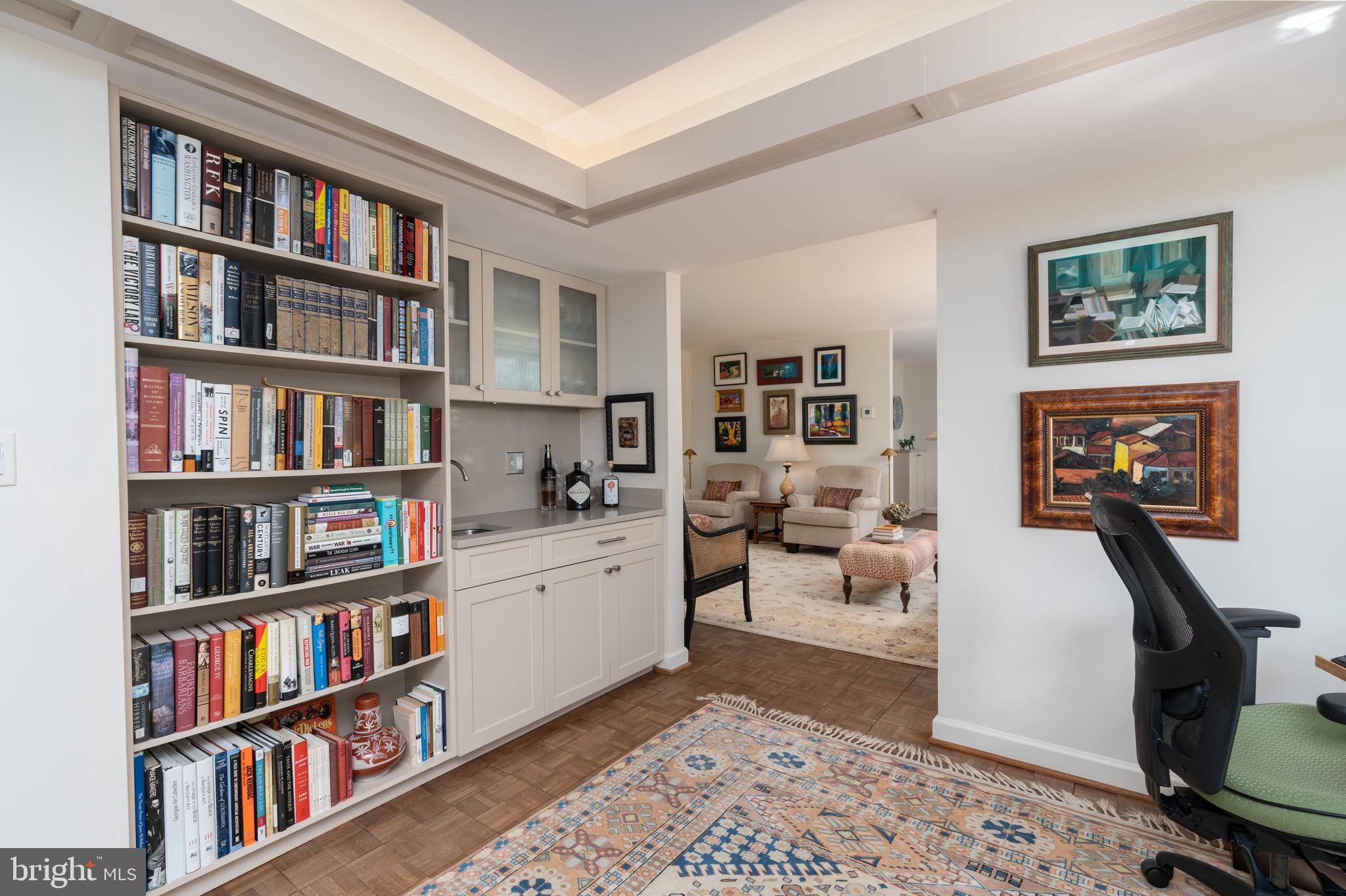 1077 30th Street Northwest, Unit 606 Washington, DC 20007 - Photo 13 of 30 Library with Bar