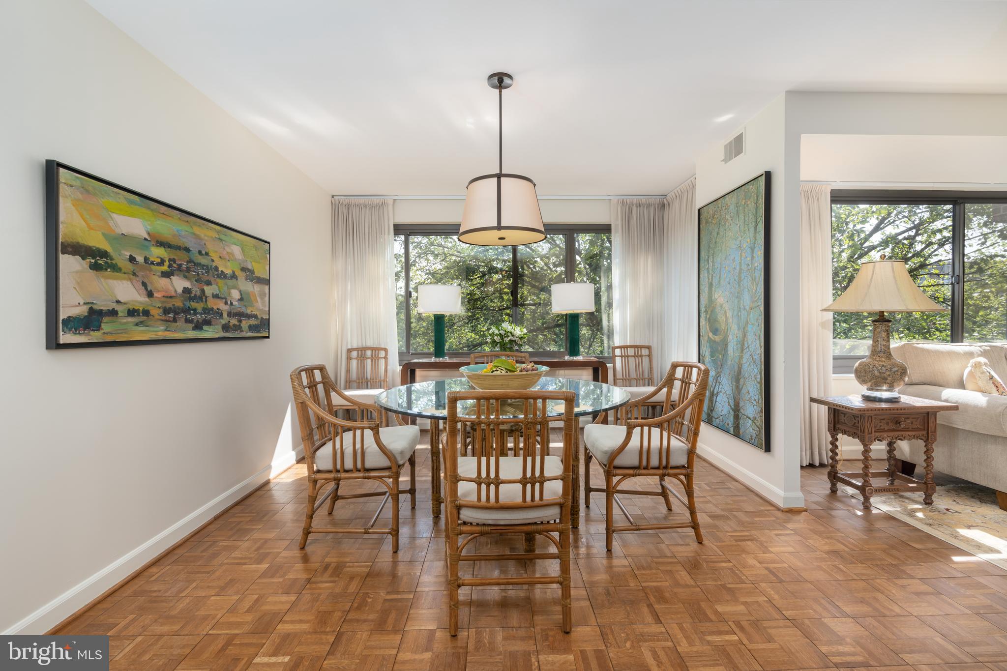1077 30th Street Northwest, Unit 606 Washington, DC 20007 - Photo 8 of 30 Dining with foliage view