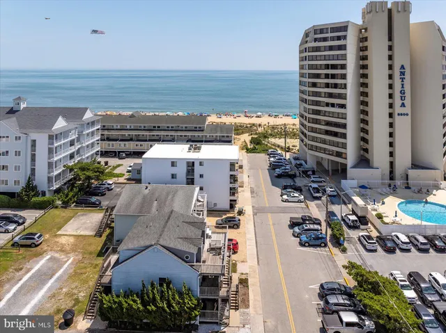 a view of balcony with wooden floor