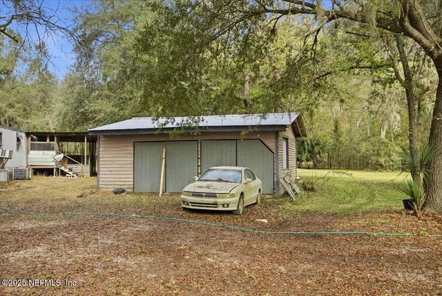a car parked in front of a house