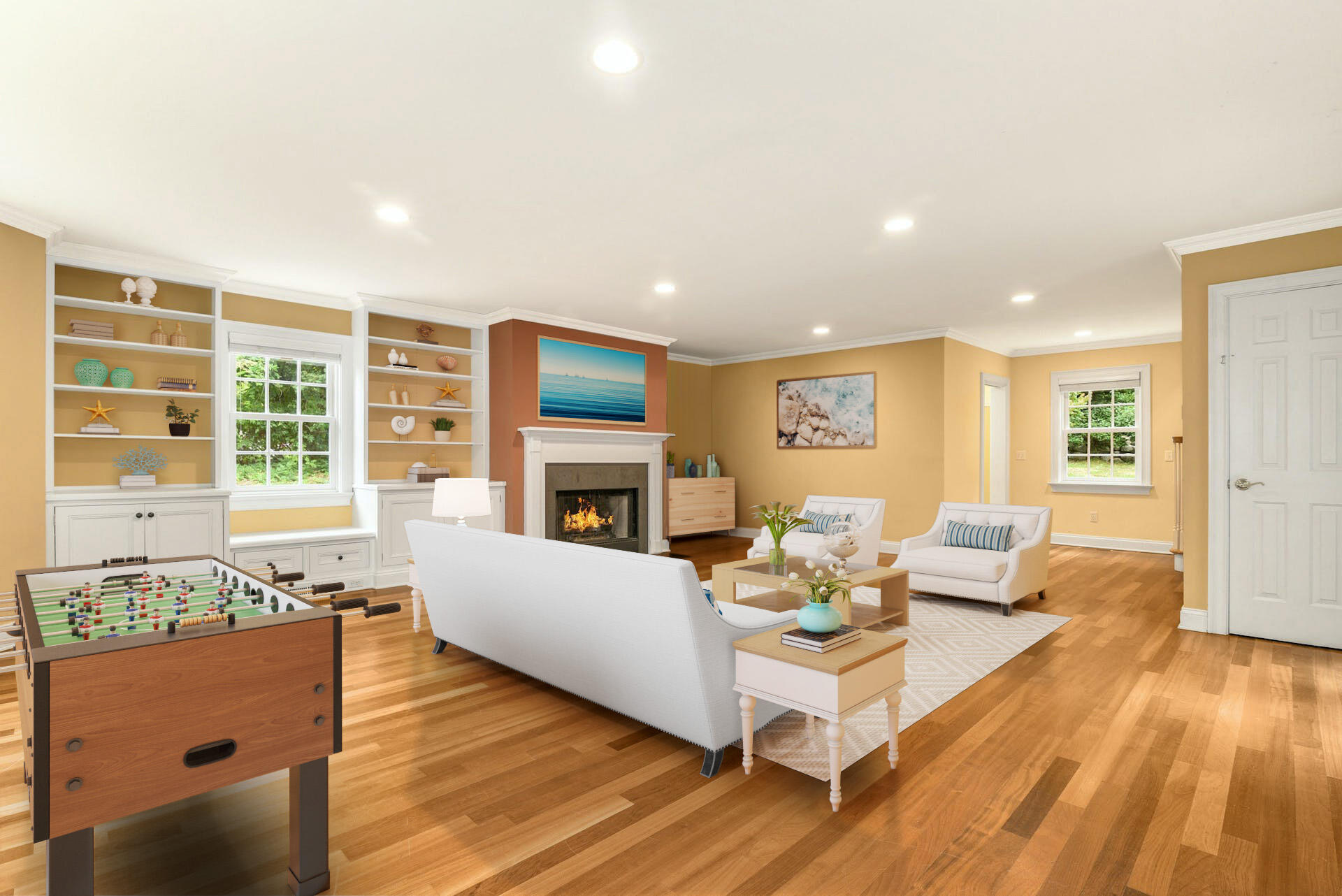 15 Briar Brae Road Darien, CT 06820 - Photo 13 of 32 a living room with fireplace furniture and a wooden floor