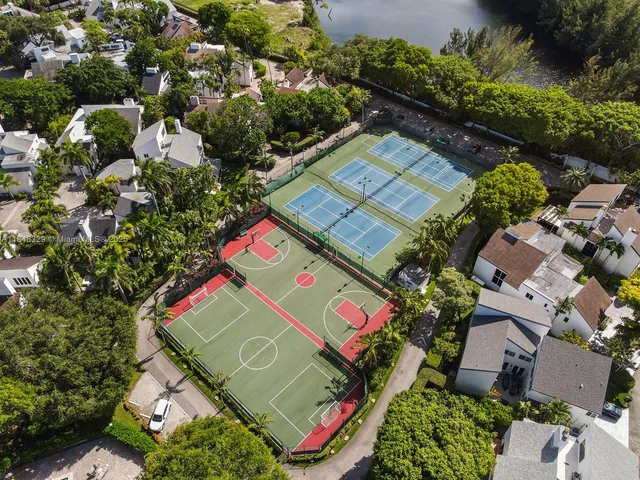 an aerial view of a flower garden