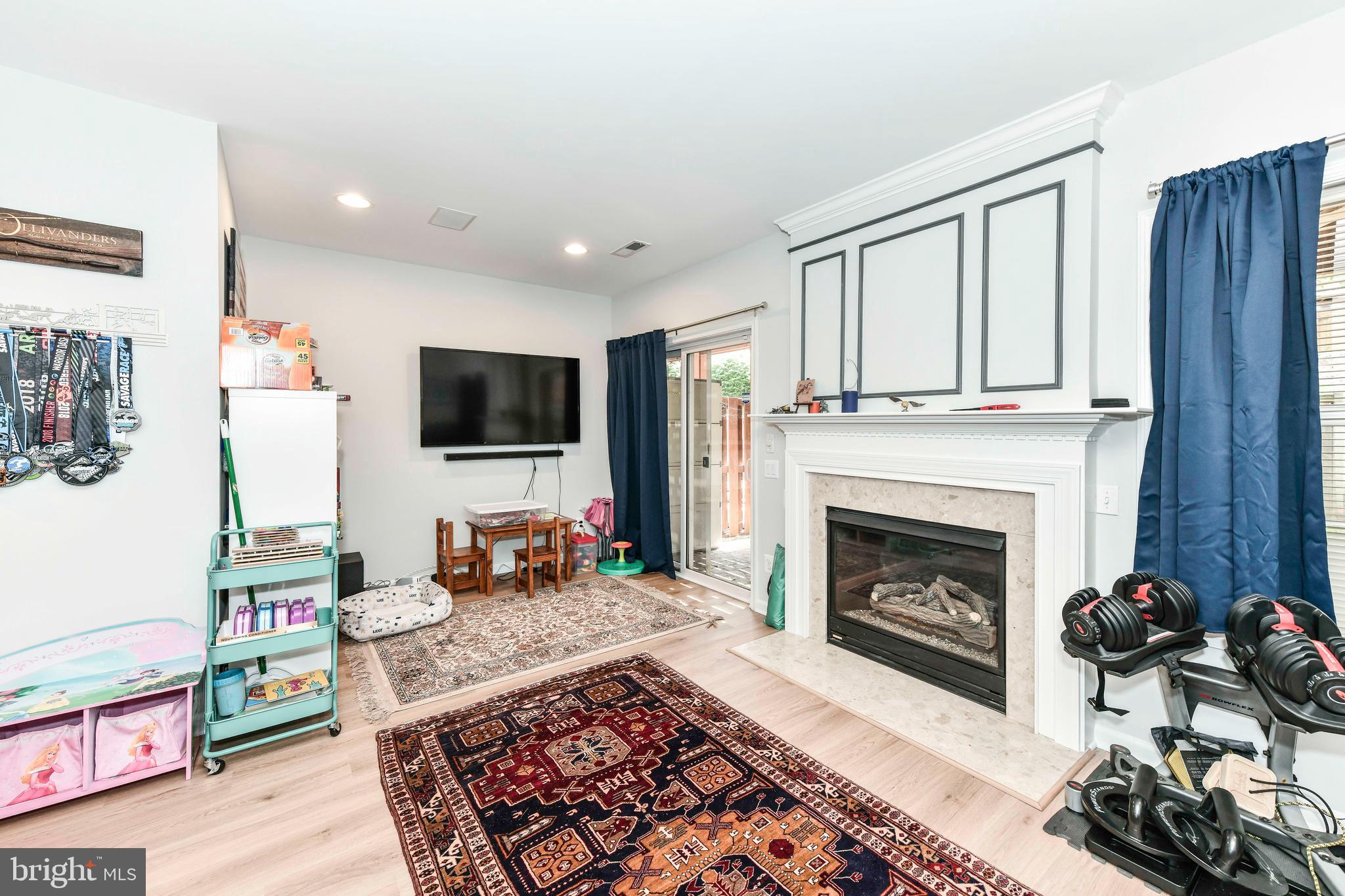 45692 Waterloo Station Square Sterling, VA 20166 - Photo 12 of 31 a living room with furniture a fireplace and a flat screen tv