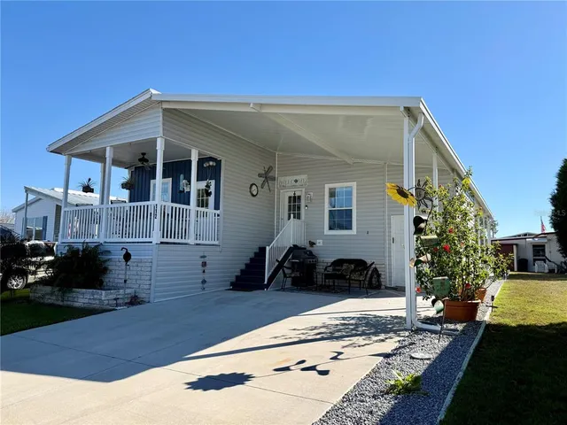 a view of a house with a patio