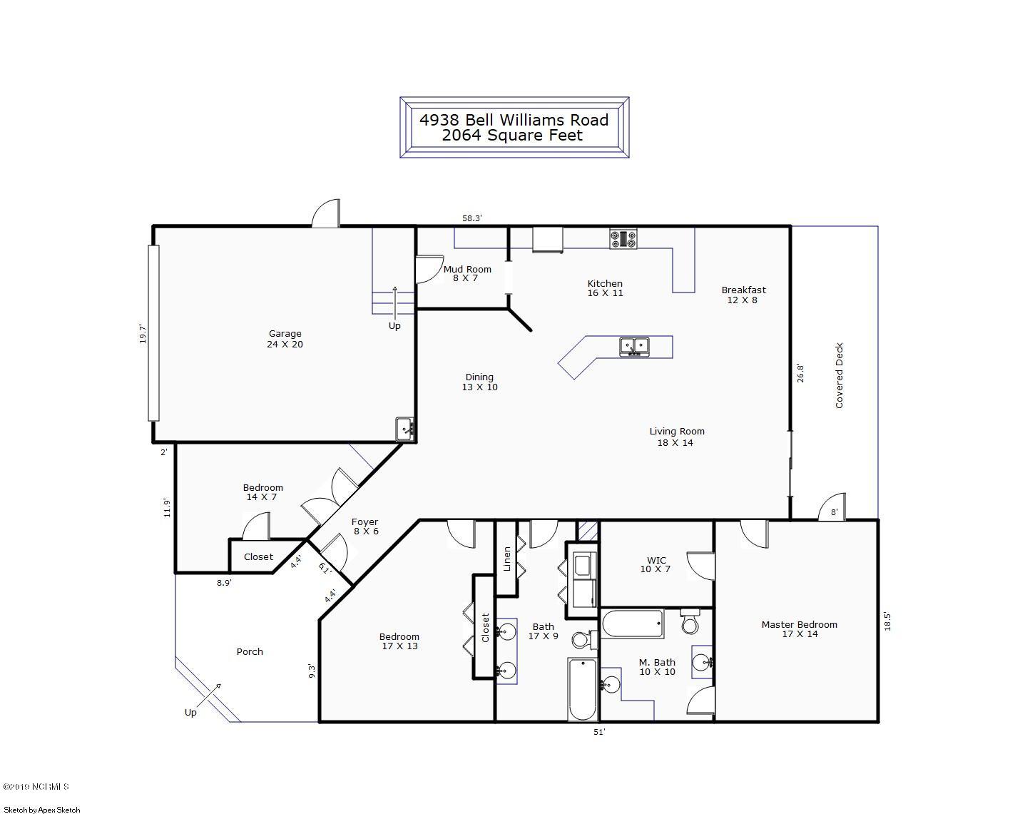 4938 Bell Williams Road Currie, NC 28435 - Photo 25 of 44 house sketch for mls