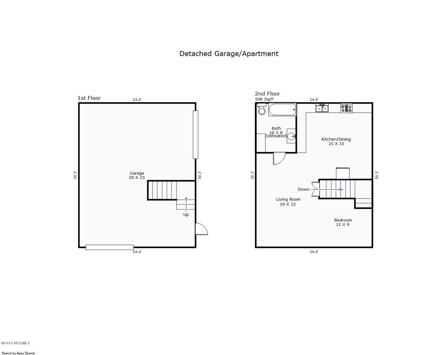 4938 Bell Williams Road Currie, NC 28435 - Photo 44 of 44 Garage Apartment floor plan