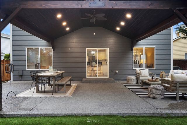 a view of porch with seating space