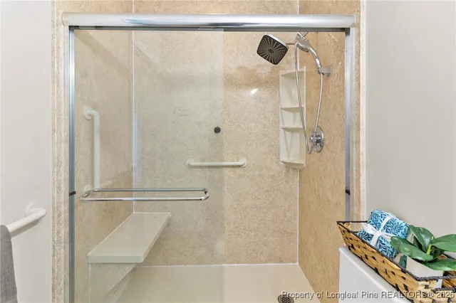 a bathroom with a shower