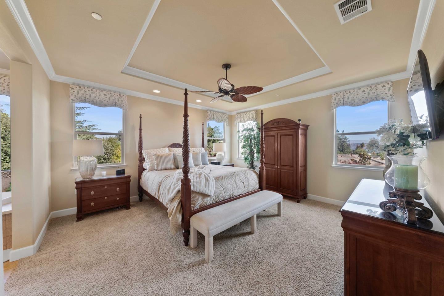 1477 Corte De Maria San Jose, CA 95120 - Photo 11 of 29 a spacious bedroom with a bed a couch and dresser