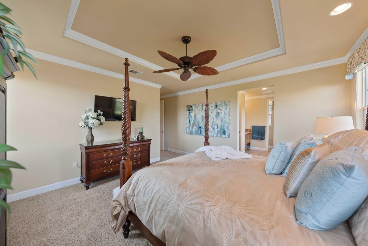 1477 Corte De Maria San Jose, CA 95120 - Photo 12 of 29 a bedroom with a bed a dresser and flat screen tv