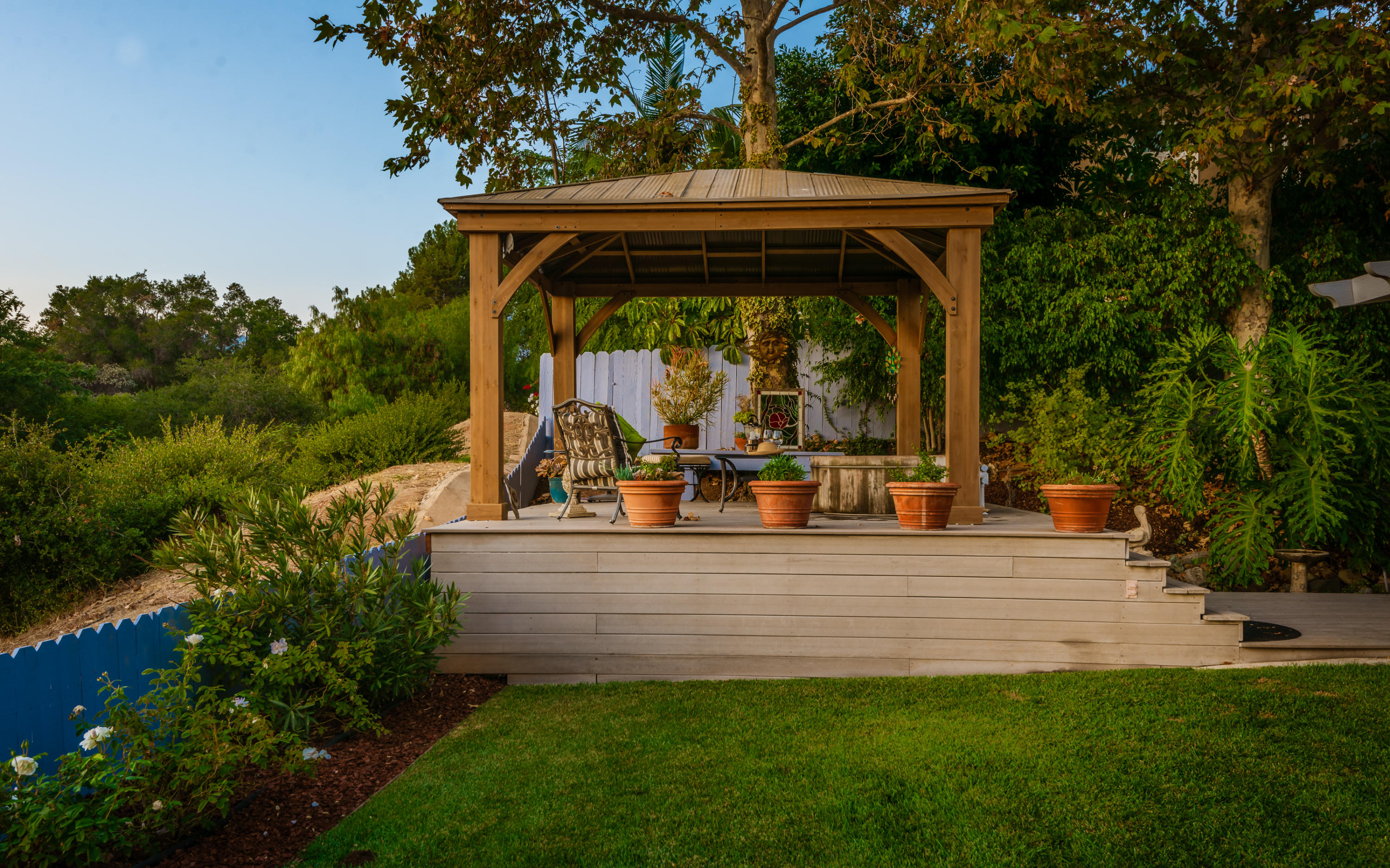 3998 Primavera Road Santa Barbara, CA 93110 - Photo 28 of 41 Deck & Spa-Twilight