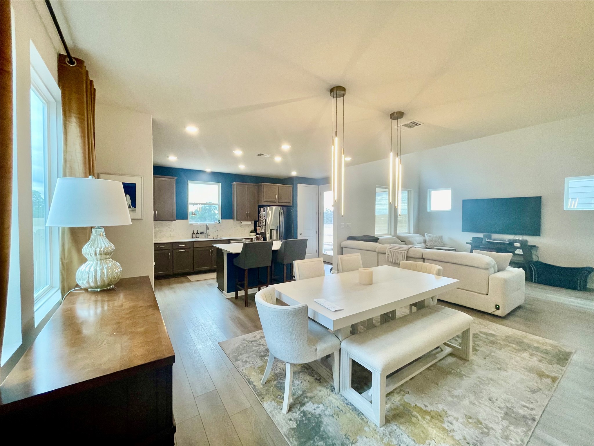 232 Denali Way Dripping Springs, TX 78620 - Photo 12 of 33 Dining room featuring light wood-style floors and recessed lighting