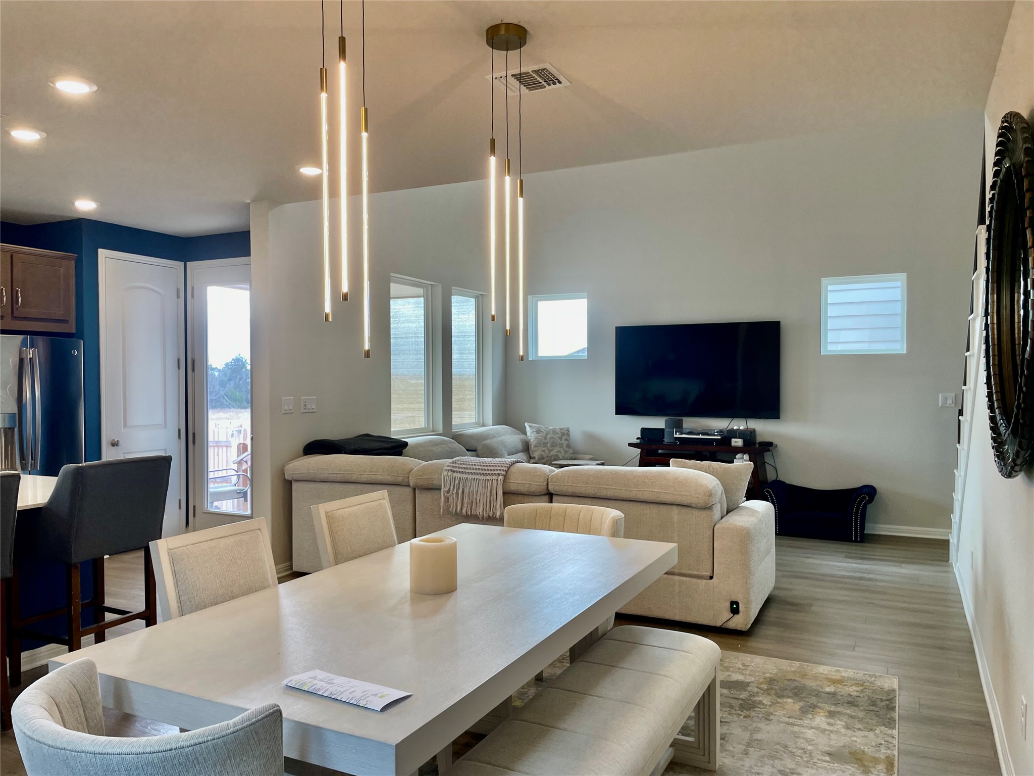 232 Denali Way Dripping Springs, TX 78620 - Photo 7 of 33 Dining area featuring wood finished floors and recessed lighting