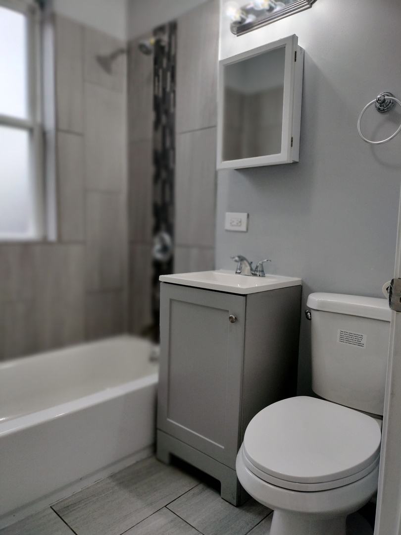 6601 South Green Street, Unit 8171 Chicago, IL 60621 - Photo 14 of 28 a bathroom with a sink a toilet and bathtub