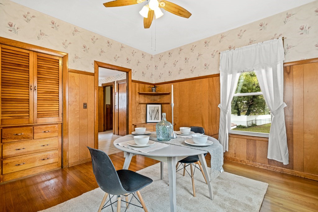 14 Hancock Street Stoneham, MA 02180 - Photo 4 of 38 a view of a dining room with furniture window and wooden floor