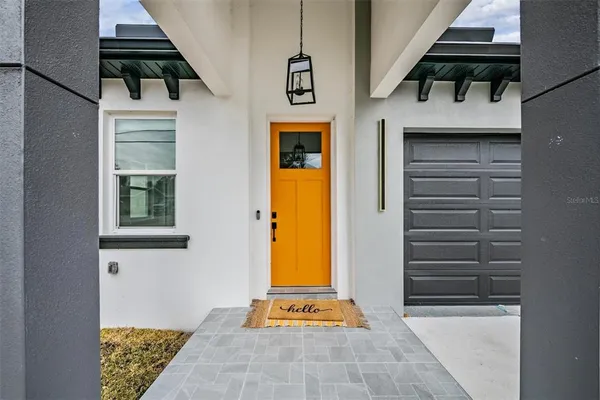 a front view of a house with a window