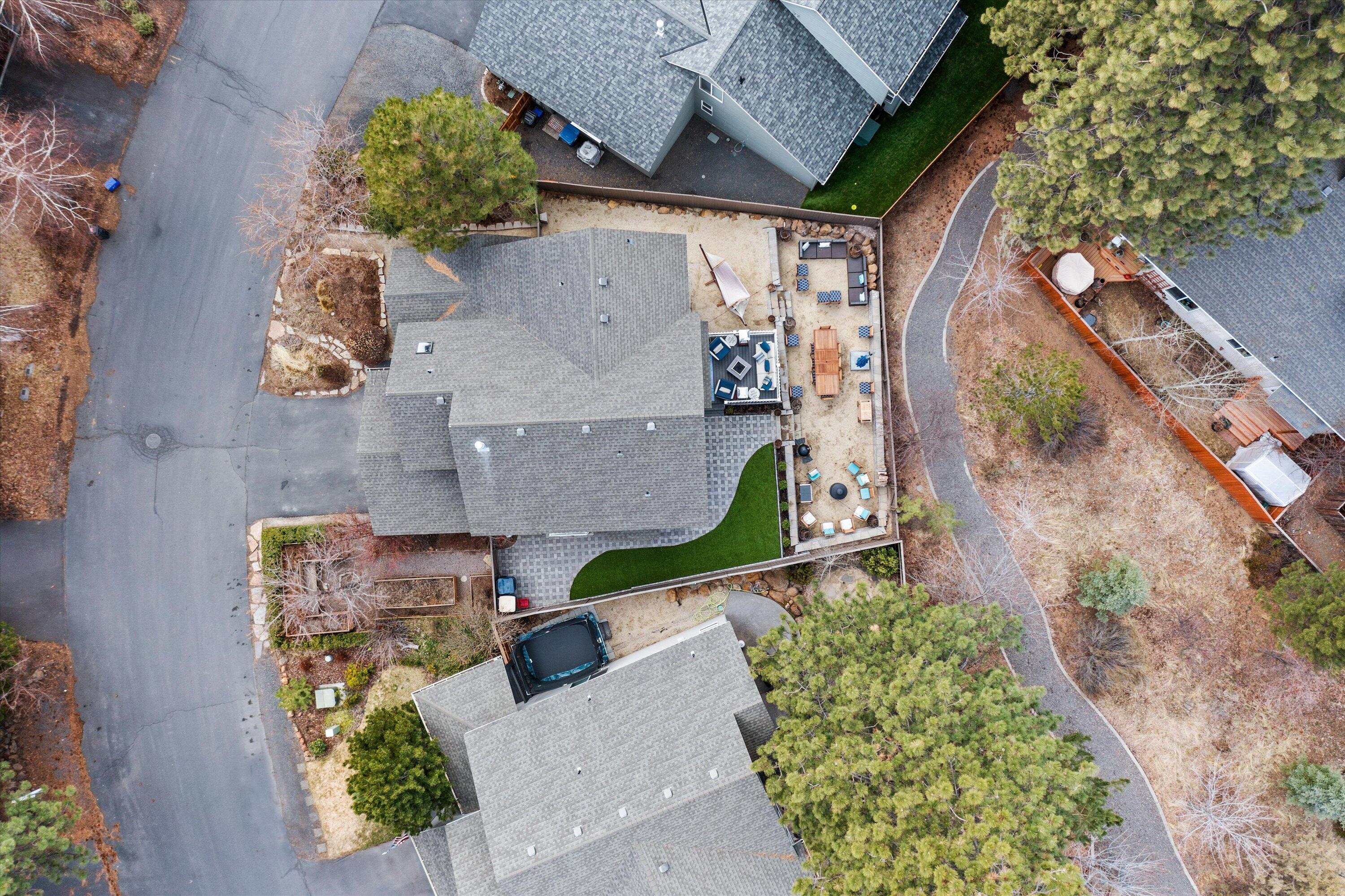 61269 Southwest Brookside Loop Bend, OR 97702 - Photo 45 of 46 Looking directly below to front and backyard spaces