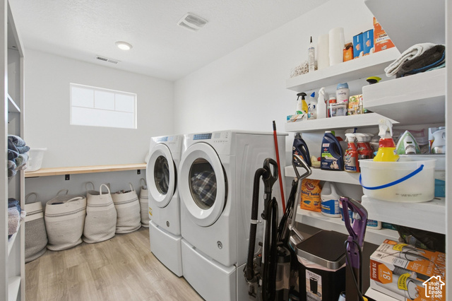 1113 South Raintree Lane Santaquin, UT 84655 - Photo 37 of 59 Laundry room featuring a light wood-finish floor, white walls, and a window