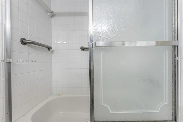 a close view of a bathtub in bathroom