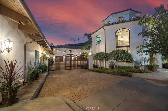 a view of a swimming pool with a yard
