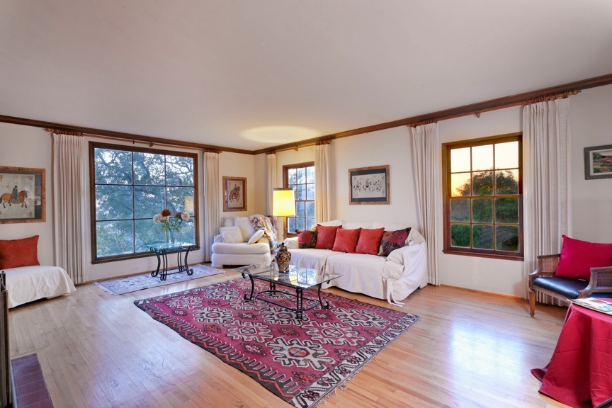 1535 Paterna Road Santa Barbara, CA 93103 - Photo 5 of 20 a living room with furniture large window and wooden floor