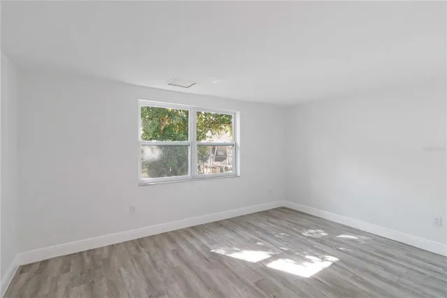 an empty room with a window