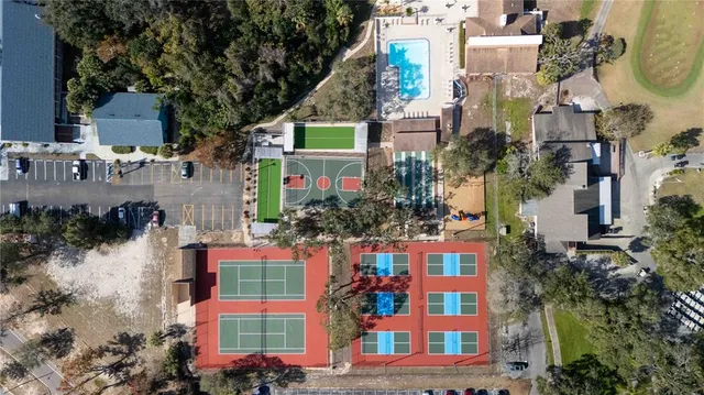 an aerial view of multiple house