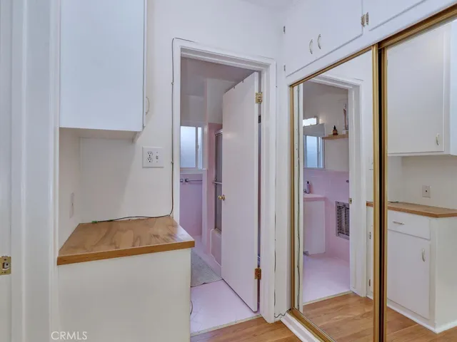 a view of hallway with dining area