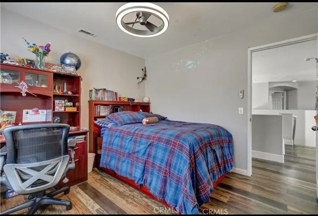 a view of a garden with a fountain