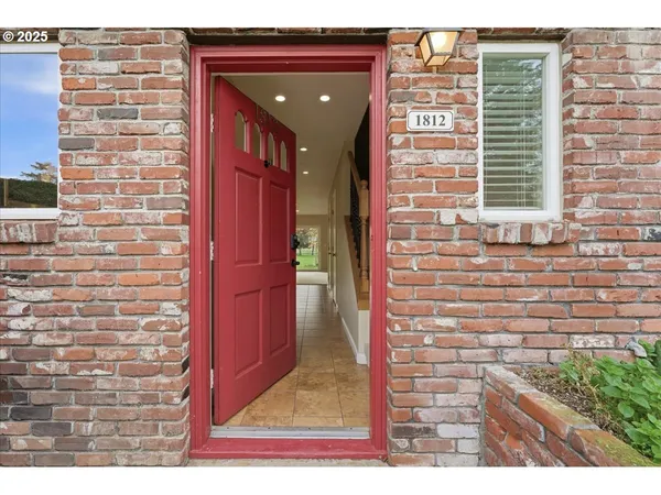 a view of front door of house
