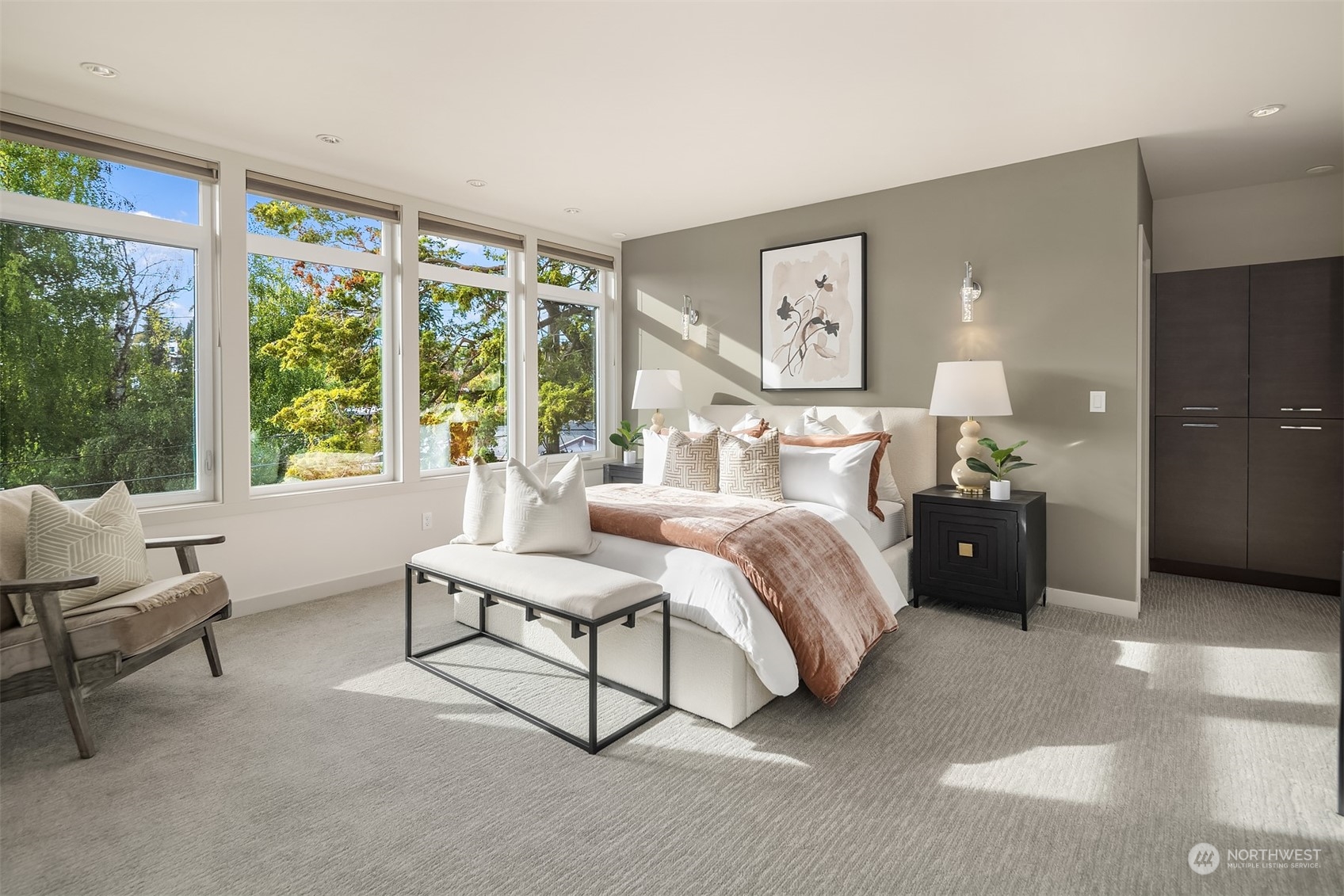 3900 Northeast 70th Street Seattle, WA 98115 - Photo 20 of 40 a bedroom with a bed and a large window